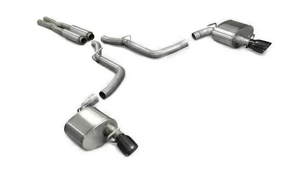 2005-2010 SRT8 Dodge Charger / Dodge Magnum / Chrysler 300 2.75 ” Cat-Back, Dual Rear Exit with Single 4.0 ” Black Pro-Series Tips by Corsa (14440BLK)