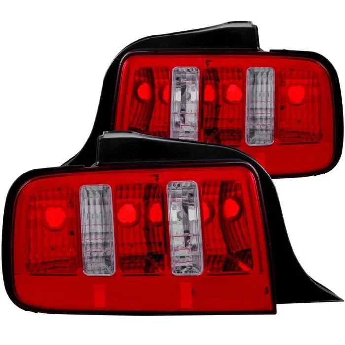ANZO 2005-2009 Ford Mustang Taillights Red/Clear – 2010 Style