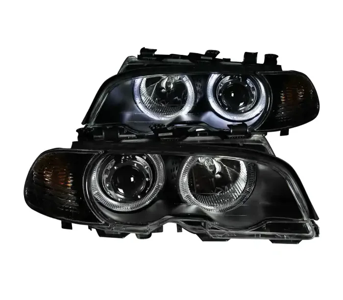 ANZO USA Bmw 3 Series E46 2dr-Non Xenon Models Projector Headlights W/ Halo Black 121269