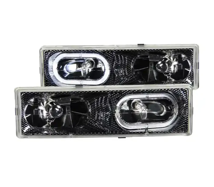 ANZO USA Chevrolet C1500 Crystal Headlights Carbon W/ Halo 111005