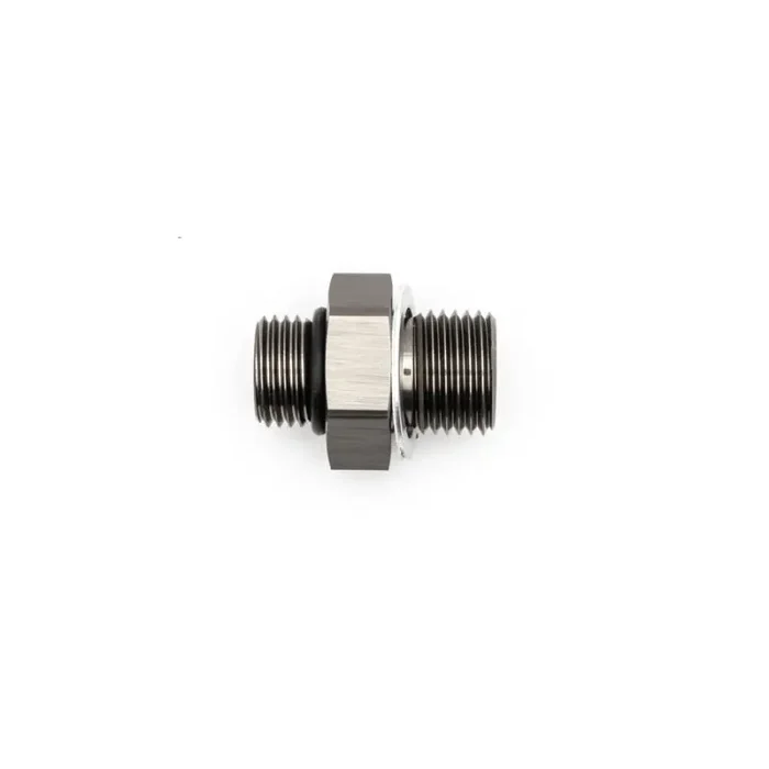 DeatschWerks 6AN ORB Male to M16 X 1.5 Metric Male (Incl O-Ring and Washer) – Anodized Matte Black