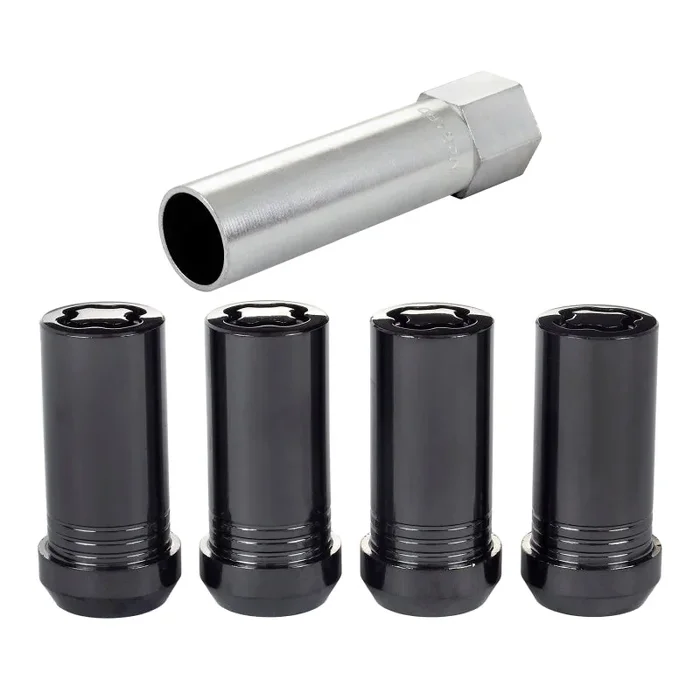 McGard Wheel Lock Nut Set – 4pk. (Tuner / Cone Seat) 1/2-20 / 13/16 Hex / 1.60in. Length – Black