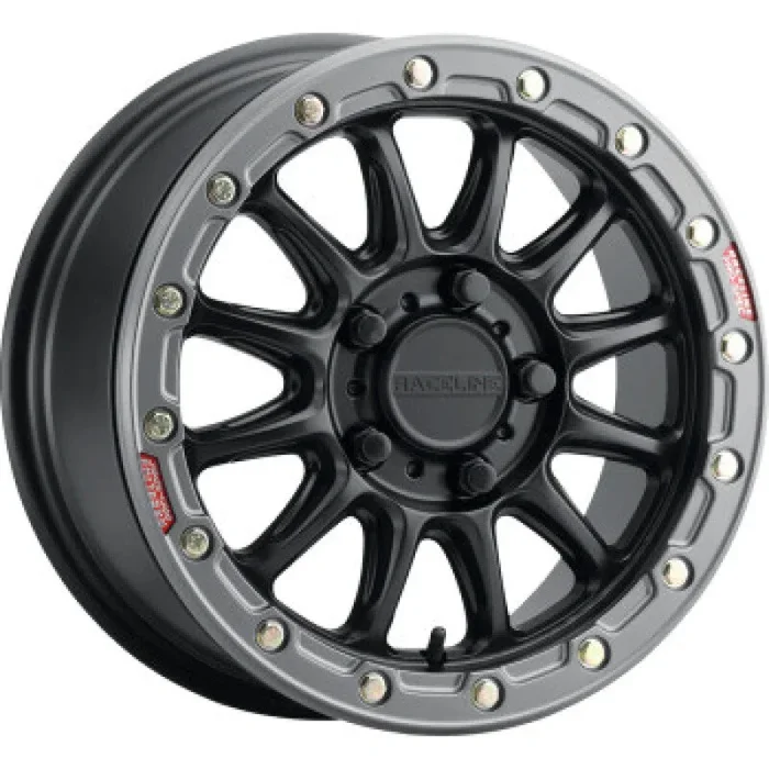 Raceline A14BG Alpha 15x10in/6×139.7 BP/25mm Offset/78.1mm Bore- Blk & Gunmetal Ring Beadlock Wheel