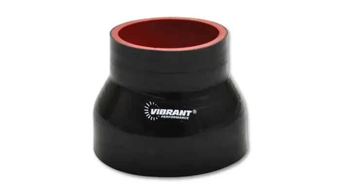 Vibrant 4 Ply Reinforced Silicone Transition Connector – 2.5in I.D. x 3.25in I.D. x 3in long (BLACK)